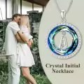 TOUPOP Sterling Silver Stone Alphabet A Initial Letter Pendant Necklace-0-1