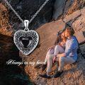 wholesale 925 Sterling Silver Blue Crystal Heart Locket Necklace for Women - Always in My Heart-0-44