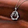 TOUPOP 925 Sterling Silver Gold Plated Zircon Forever Love Heart Pendant Necklace-0-2