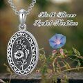 wholesale  Sterling Silver 12 Month Birth Flower Photo Locket Necklace Jewelry Gift -0-28