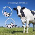 wholesale 925 Sterling Silver Cow Cartoon Charm Hoop Earrings for Girls and Women Gift Idea-0-3
