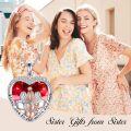 wholesale 925 Sterling Silver Heart-Shaped Red Crystal Angel Pendant Necklace Gift for Sisters and Moms-0-1