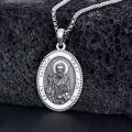 wholesale Sterling Silver Saint Medal Oval Necklace for Men Women Religious Jewelry-0-75