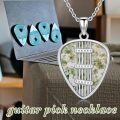 wholesale 925 Sterling Silver Green Moss Agate Guitar Pick Shaped Pendant Necklace s for Women-0-4