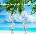 TOUPOP Sterling Silver Stone Seahorse Earrings For Women Birthday Christmas-0-1