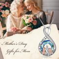 wholesale TOUPOP Gifts For Mom Mother Daughter Son Necklace Sterling Silver Family Pendant Jewelry For Women I Love You To The Moon And Back Birthday Gifts For Her -0-1