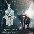 wholesale 925 Sterling Silver Abalone Shell Hamsa Evil Eye Tree of Life Elephant Pendant Necklace-0-1