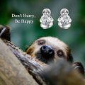 wholesale 925 Sterling Silver Pink Heart Sloth Stud Earrings - Birthday Gifts for Women-0-17