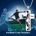 wholesale 925 Sterling Silver Cross Pendant with Engraved Bible Verse I Can Do All Things on Black and White Patterned Background - 3D Design Chain Necklace for Men Women  -0-1