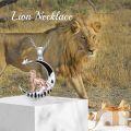 wholesale 925 Sterling Silver Lion Moon Pendant Necklace for Women Girls Friendship-0-4