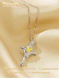 wholesale Sterling Silver Rose Cross Pendant Necklace for Women-0-142