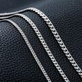 wholesale 925 Sterling Silver Platinum Plated Curb Cuban Link Chain Necklace For Men Women-0-1
