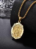 wholesale 925 Sterling Silver & 24K Gold Plated Saint Raphael Pray For Us Pendant Necklace for Men/Women-0-2