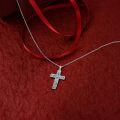wholesale Sterling Silver Abalone Shell Cross Necklace Christian Gift for Women-0-17
