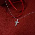 wholesale 925 Sterling Silver Cross Pendant Necklace With Abalone Shell Hummingbird Flower Design-0-17