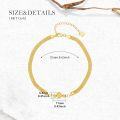 wholesale 18K Gold Mesh Link Heart Charm Anklet for Women-0-3