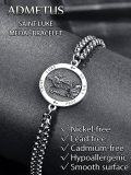 wholesale 925 Sterling Silver Saint Luke Medal Charm Bracelet with Cross and Snake Design for Men Women (Adjustable)-0-4