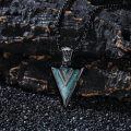 wholesale 925 Sterling Silver with Turquoise and Malachite Arrowhead Pendant Necklace for Men & Women-0-1