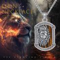 wholesale 925 Sterling Silver Tiger's Eye Stone Lion Head Pendant Necklace  for Men Gothic Punk Rock Jewelry-0-4
