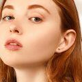 wholesale 14k Gold Mushroom Red Enamel Cubic Zirconia Stud Earrings-0-1