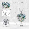 wholesale 925 Sterling Silver & Abalone Shell Hummingbird Urn Pendant Necklace for Ashes, Cremation Jewelry, 18.7mm, 8.2g, Gift Included-0-4