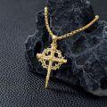 wholesale 925 Sterling Silver & Gold-Plated Black Christian Cross Necklace  - 22 + Extender-0-6