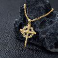 wholesale 925 Sterling Silver & Gold-Plated Black Christian Cross Necklace  - 22 + Extender-0-6