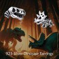 wholesale 925 Sterling Silver Triceratops & T-Rex Stud Earrings for Men Women Boys Girls Kids s 4PCs Set-0-4