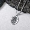 wholesale 925 Sterling Silver Saint Michael Protect Us Oval Medal Necklace - Religious Jewelry for Men & Women -0-4