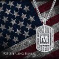wholesale 925 Sterling Silver American Flag Letter Pendant Necklace w 2 5mm 22 +2 Rolo Chain-0-5