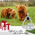 wholesale 925 Sterling Silver Black Pearl Highland Cow Necklace Heart-shaped Pendant-0-5