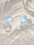 TOUPOP Sterling Silver Moonstone Butterfly Stud Earrings Dainty Jewelry Gifts-0-2