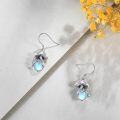 wholesale 925 Sterling Silver Blue Moonstone & Green Moss Agate Drop Earrings with Natural Turquoise and Crystal Accents - Boho Style Jewelry for Women-0-1