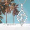 wholesale 925 Sterling Silver Mother of Pearl & Cubic Zirconia Palm Tree Pendant Necklace for Women-0-3