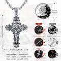 wholesale 925 Sterling Silver Cross Pendant with INRI and Saint Benedict Design - Mens & Womens Jewelry-0-3