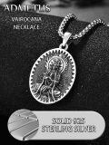 wholesale 925 Sterling Silver Zodiac Bodhisattva Amulet Pendant Necklace  Buddha Talisman Protection Jewelry for Men with 24+2 Round Chain-0-3