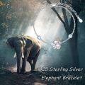 wholesale 925 Sterling Silver Elephant Charm Adjustable Bracelet Gift for Women Girls Jewelry Accessories-0-3