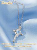 wholesale Sterling Silver Rose Cross Pendant Necklace for Women-0-165