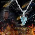 wholesale 925 Sterling Silver Turquoise Stone Viking Arrowhead Pendant Necklace for Men-0-4