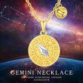wholesale Gold 925 Sterling Silver Compass Pendant with Horoscope Signs - 24K Gold Plated Jewelry for Women and Men (Taurus)-0-4
