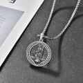 wholesale 925 Sterling Silver 925 Saint Benedict Medal Pendant Necklace  for Catholic Protection Gifts-0-1