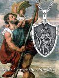 wholesale 925 Sterling Silver St Christopher Shield Pendant Necklaces for Men & Women-0-1