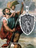 wholesale 925 Sterling Silver St Christopher Shield Pendant Necklaces for Men & Women-0-1