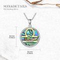 wholesale 925 Sterling Silver Libra Zodiac Sign Abalone Shell & Natural Cubic Zirconias Pendant Necklace for Women Girls s (Libra)-0-4