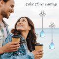 wholesale 925 Sterling Silver Moonstone Drop Earrings Platinum Plated Celtic Knot Flower Teardrop For Women-0-1