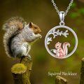 wholesale 925 Sterling Silver Squirrel Pendant Necklace Nature Animal Charm Gift for Women Girls-0-6