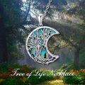 TOUPOP Sterling Silver Abalone Tree Of Life Necklace For Women-0-4