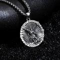 wholesale 925 Sterling Silver Saint Michael Protect Us Medal Pendant Necklace For Men Women-0-3