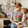 wholesale Christmas Gifts For Mom S925 Sterling Silver Birthstone Pendant I Love You Forever Mom Jewelry Gifts For Women,18+2 Inch -0-3