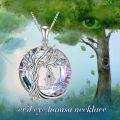 wholesale  Sterling Silver Evil Eye Necklace with Crystal Tree of Life Pendant -0-2